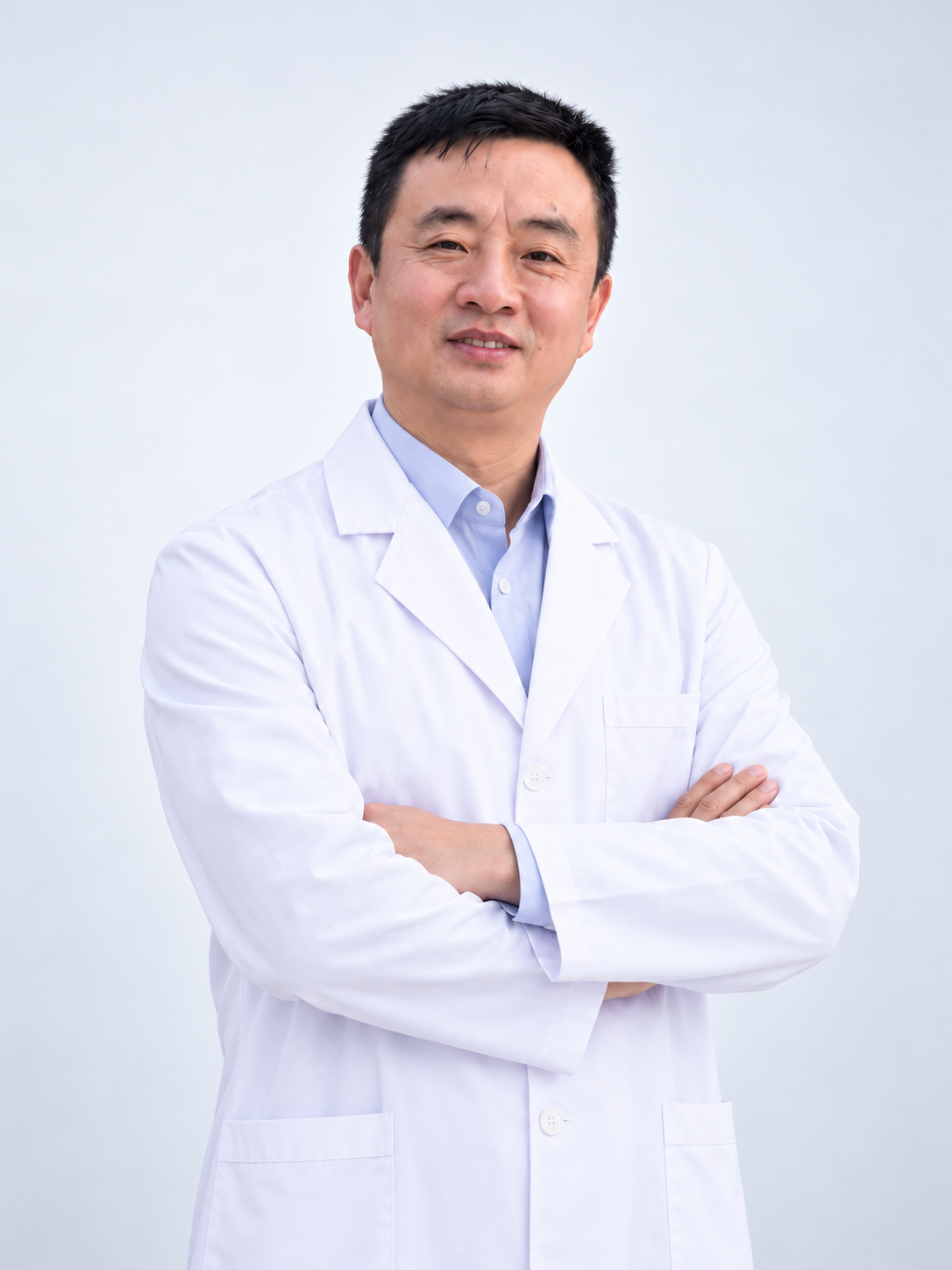 Clinical doctor wearing a white coat